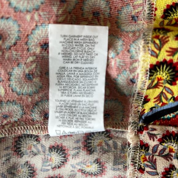 Cabi Poet Kimono Duster Jacket  5664Size Large Yellow Gold Patchwork Floral Boho - Picture 10 of 11